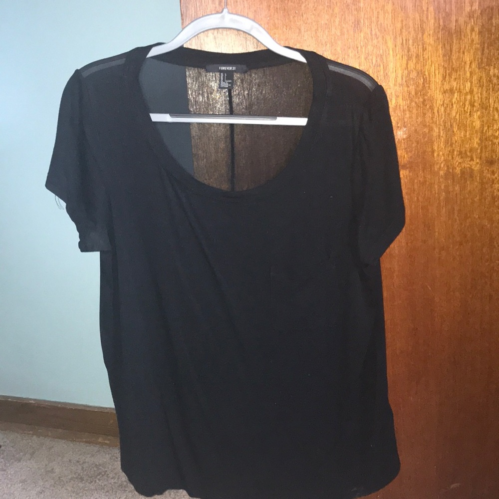 Forever 21 black shirt with see through back